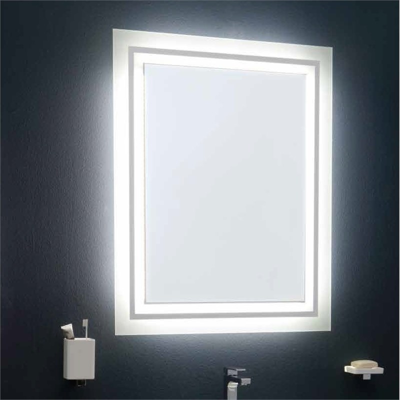 Mirror with diffused led light