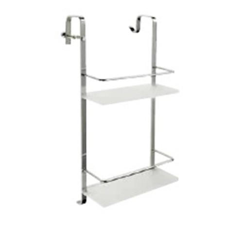 Double shelf for glass shower with sliding doors