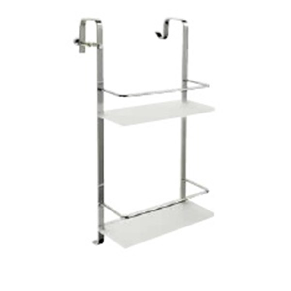 Double shelf for glass shower with sliding doors