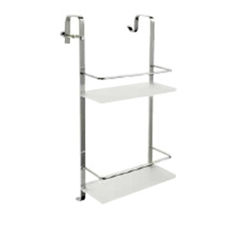 Double shelf for glass shower with sliding doors