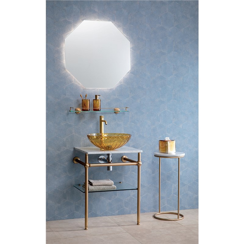 Contoured mirror with perimeter LED