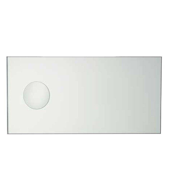 Rectangular mirror with enlarging mirror 2x