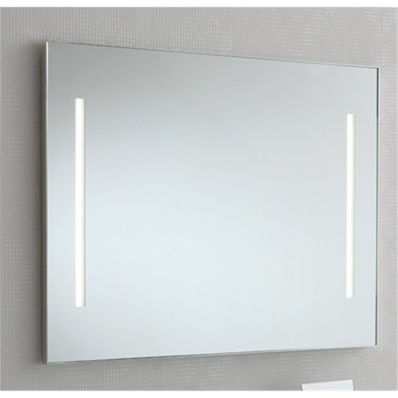 Mirror with LED light, chrome aluminium frame