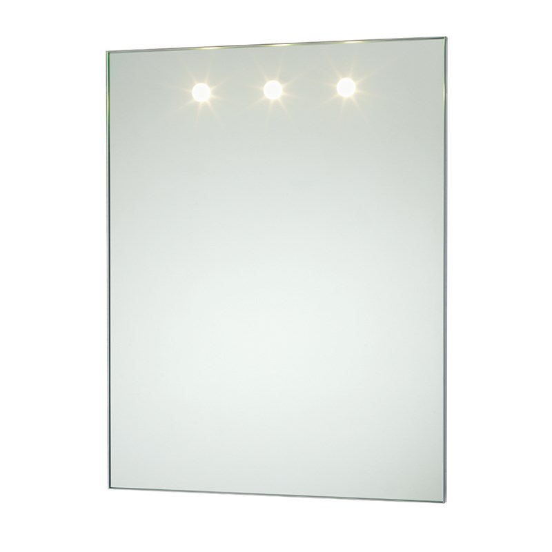 Mirror with LED light, chrome aluminium frame