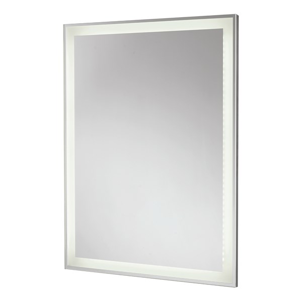 Mirror with LED light, chrome aluminium frame