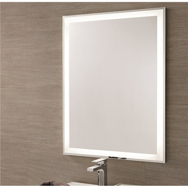 Mirror with LED light, chrome aluminium frame
