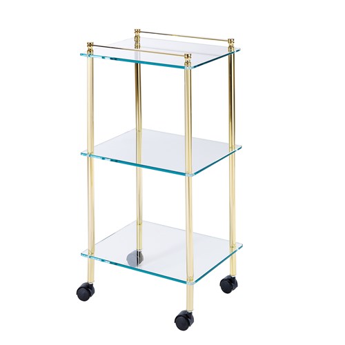 3 storey glass trolley - Gold