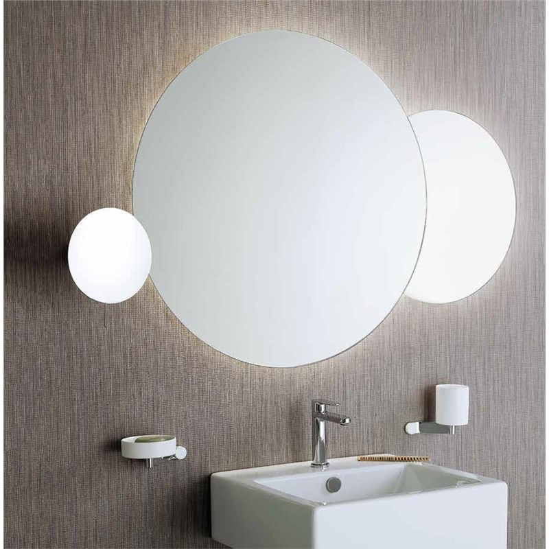 Specchi tondi sovrapposti con LED perimetrale