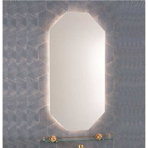 Contoured mirror with perimeter LED