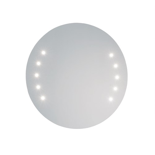 Backlit mirror with LED dots