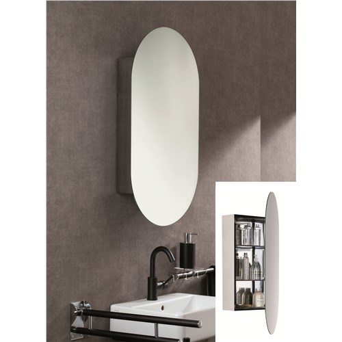 Mirror with container in stainless steel