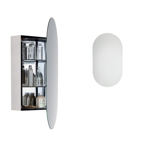 Mirror with container in stainless steel