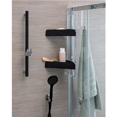 Corner shower wall unit for sliding door box