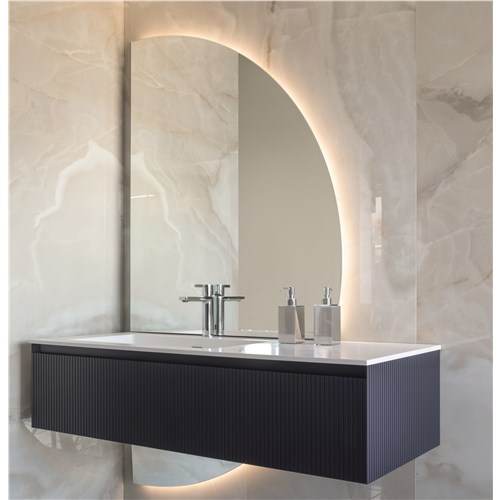 Specchio in 2 parti con led perimetrale