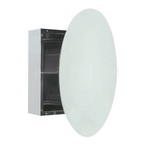 Mirror with container in stainless steel