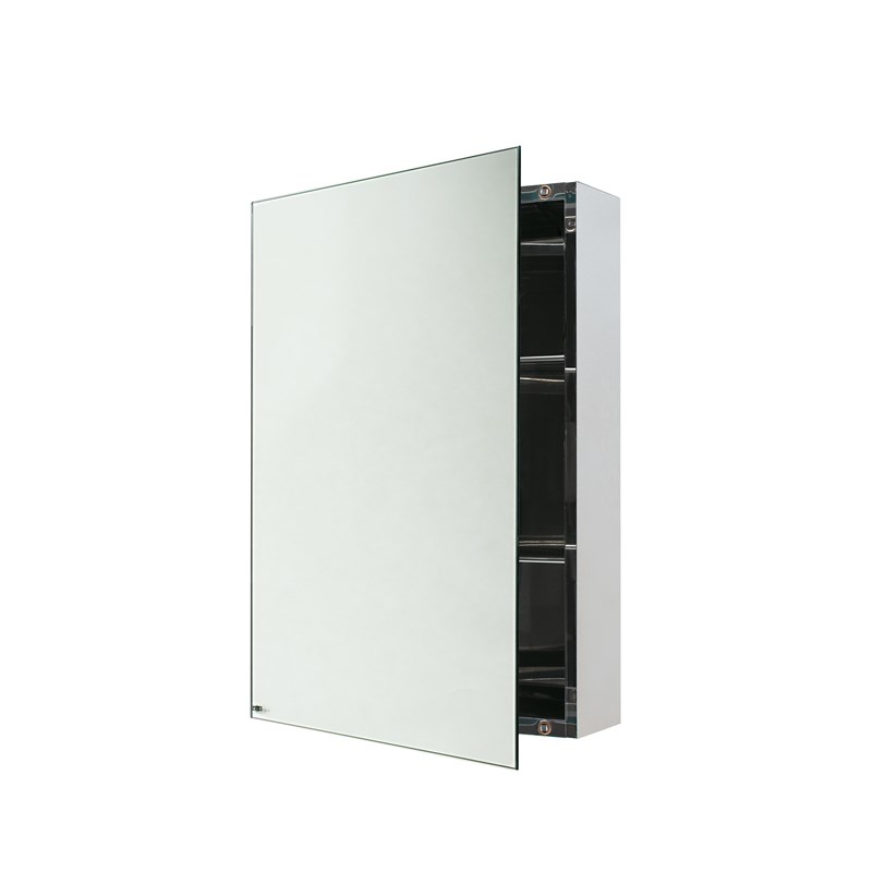 Mirror with container in stainless steel