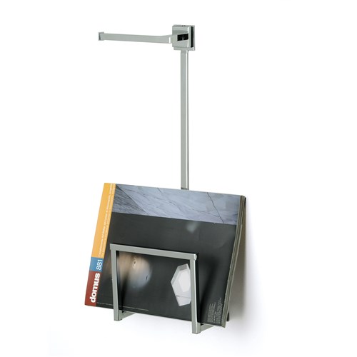 Square magazine rack with paper holder