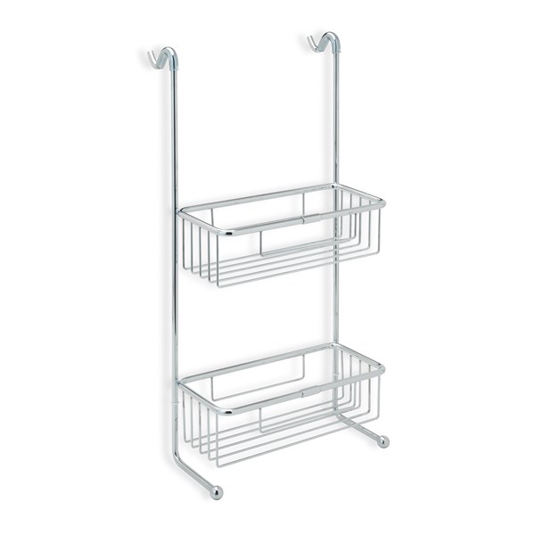 Rectangular structure for shower with 2 shelves and 2 robe-hook