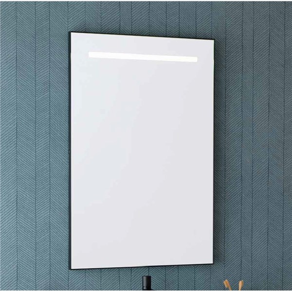 Mirror with LED light, chrome aluminium frame
