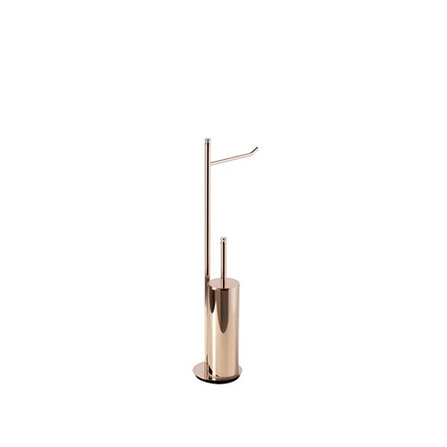 Free-standing upright: paper holder toilet-brush - pink gold