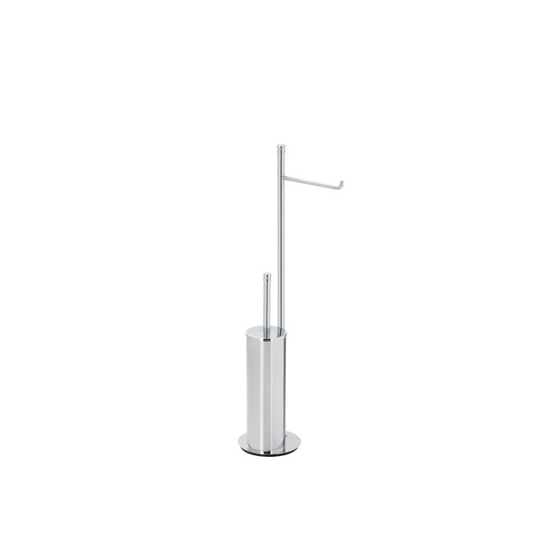 Free-standing upright: paper holder and toilet brush