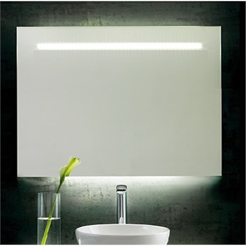 Mirror with diffused led light, chrome aluminium frame