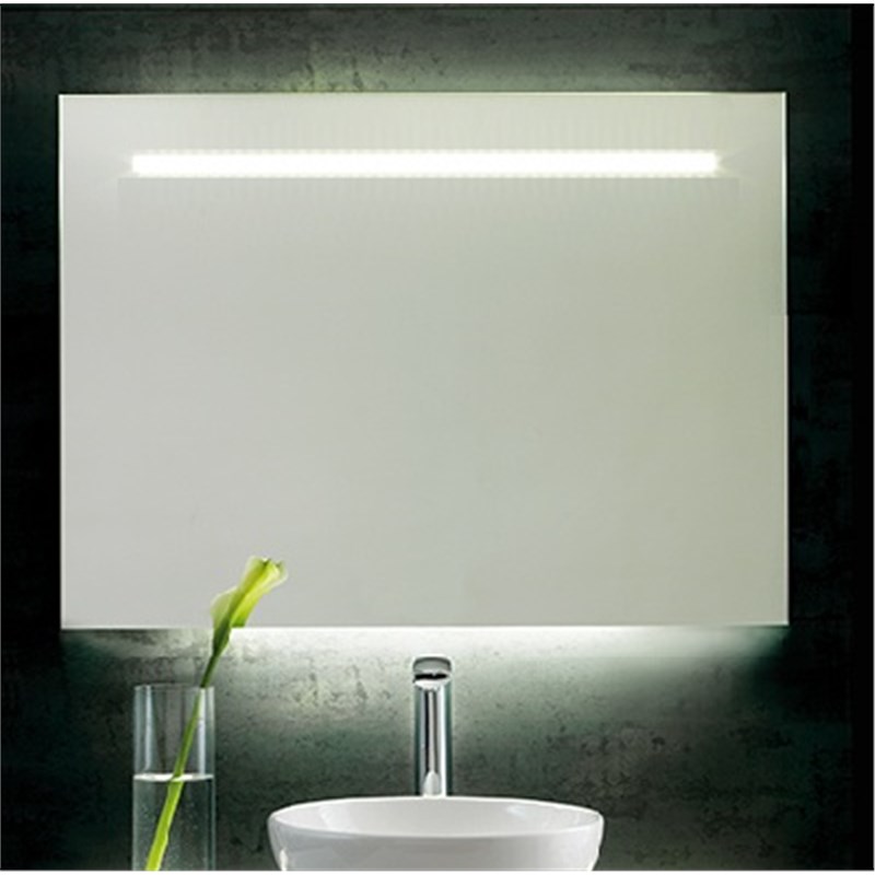 Mirror with diffused led light, chrome aluminium frame