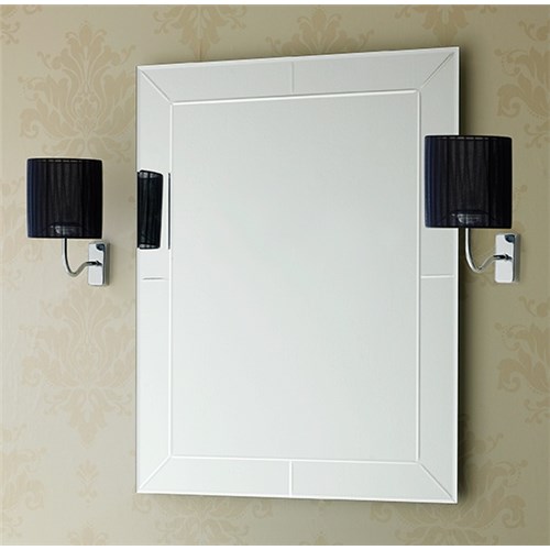 Bavelled mirror and engraved