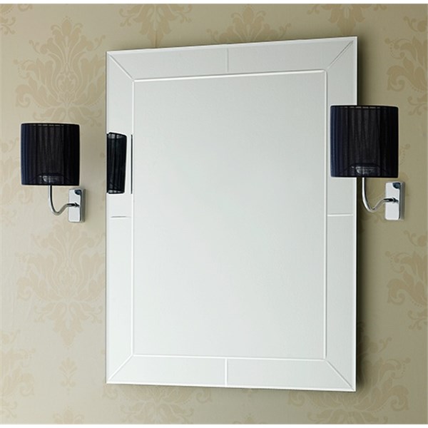 Bavelled mirror and engraved