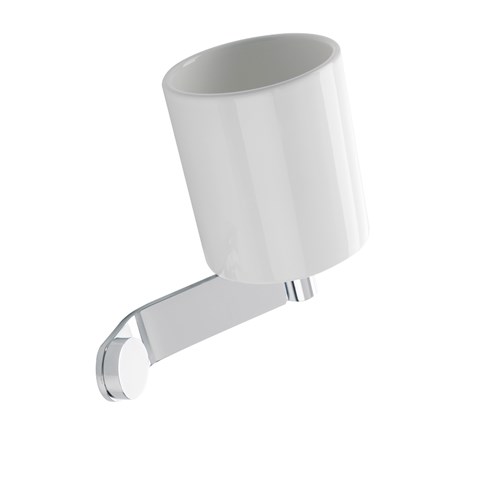 Wall mounted ceramic glass holder