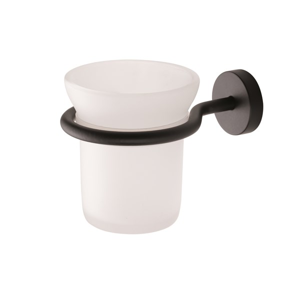 Tumbler holder satin glass