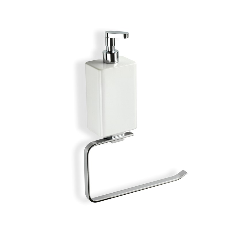 Serviette holder with soap dispenser