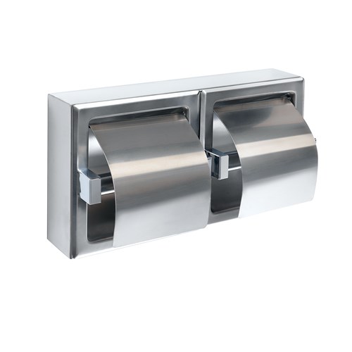 Toilet paper dispenser with double roll in stainless steel 304