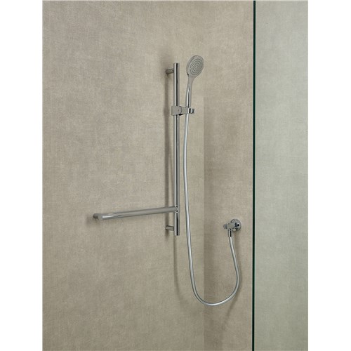 80 cm brass safety handle + 45 cm “T” connection rod + Complete hand shower