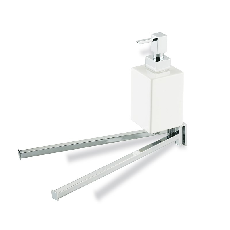 Towel rail 2 adjustable bar with soap dispenser