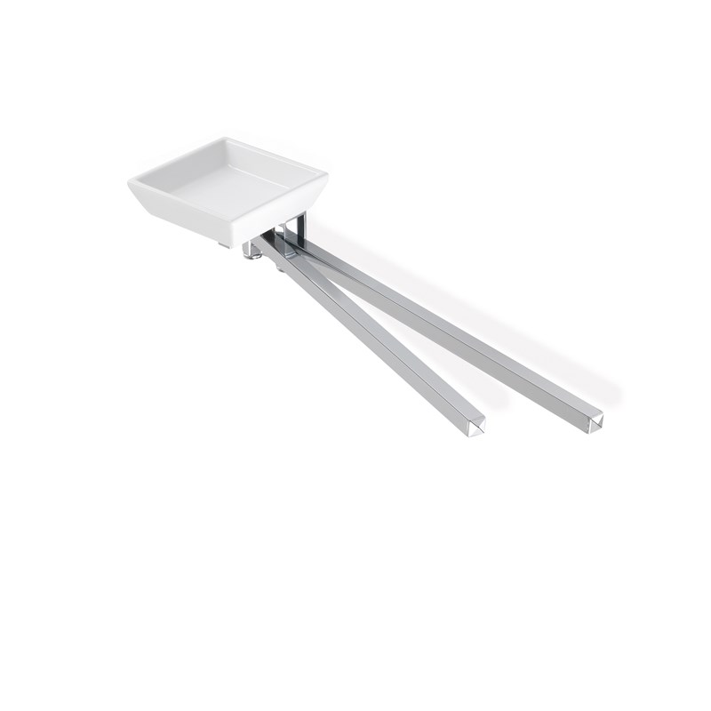 Towel rail adjustable with soap dish