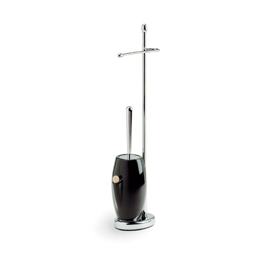 Free-standing upright: paper holder and toilet-brush holder